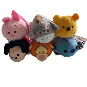 NWT Bundle of 6 Disney Tsum Tsum Stackable Plush Toys